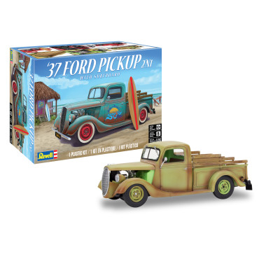 KIT PARA MONTAR REVELL FORD PICKUP 1937 COM PRANCHA DE SURFE 2 EM 1 1/25 162 PEÇAS REV 85-4516 14516